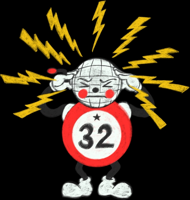 Music bingo mascot with headache from difficult manual bingo creation